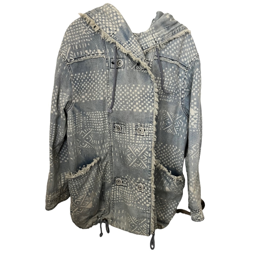 FREE PEOPLE DENIM HOODED COAT  S